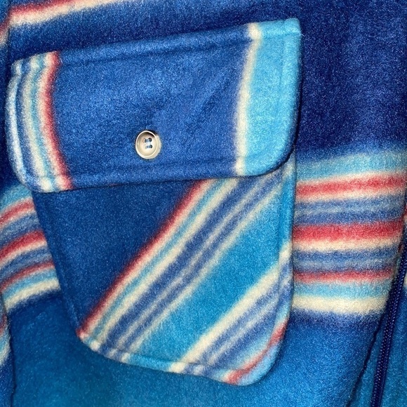 VINTAGE Out Brook Western Stripe Print Fleece Button-up Size Large - Picture 16 of 16